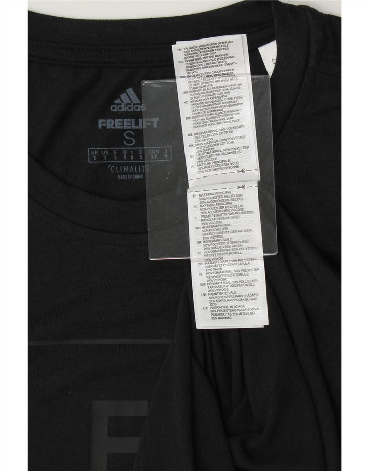 ADIDAS Mens Climalite Graphic T-Shirt Top Small Black Polyester Vintage Adidas and Second-Hand Adidas from Messina Hembry 