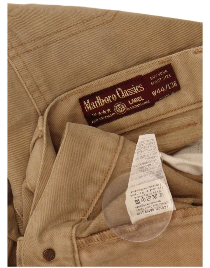 MARLBORO CLASSICS Mens Straight Jeans W44 L31 Beige Cotton
