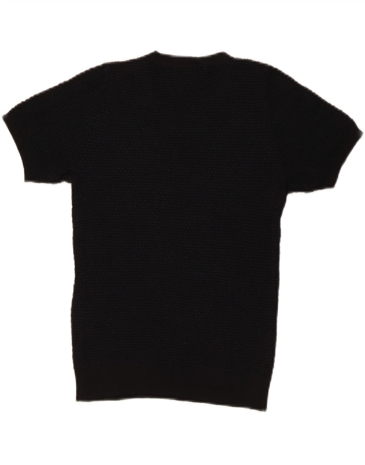 ZARA Womens T-Shirt Top UK 12 Medium Black Viscose Vintage Zara and Second-Hand Zara from Messina Hembry 