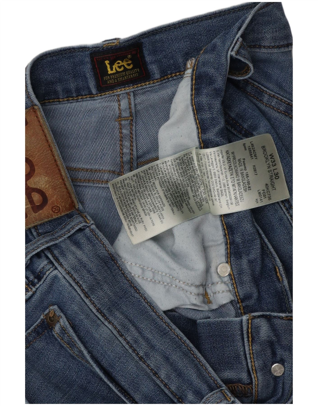 Lee Mens Brooklyn Straight Straight Jeans W33 L30 Blue