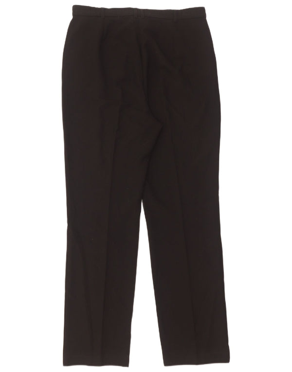 Marks & Spencer Womens High Waist Suit Trousers UK 12 Medium W32 L31 Black