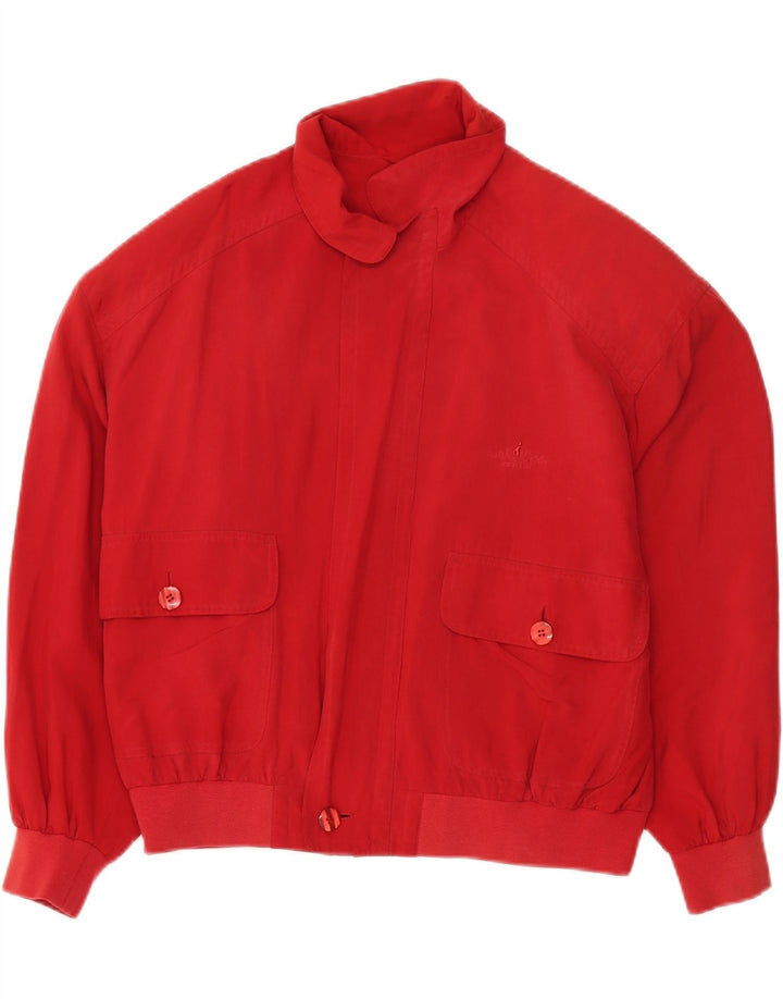 JOCKEY Mens Bomber Jacket UK 38 Medium Red Silk