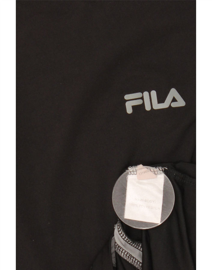 FILA Mens T-Shirt Top Medium Black Colourblock Polyester