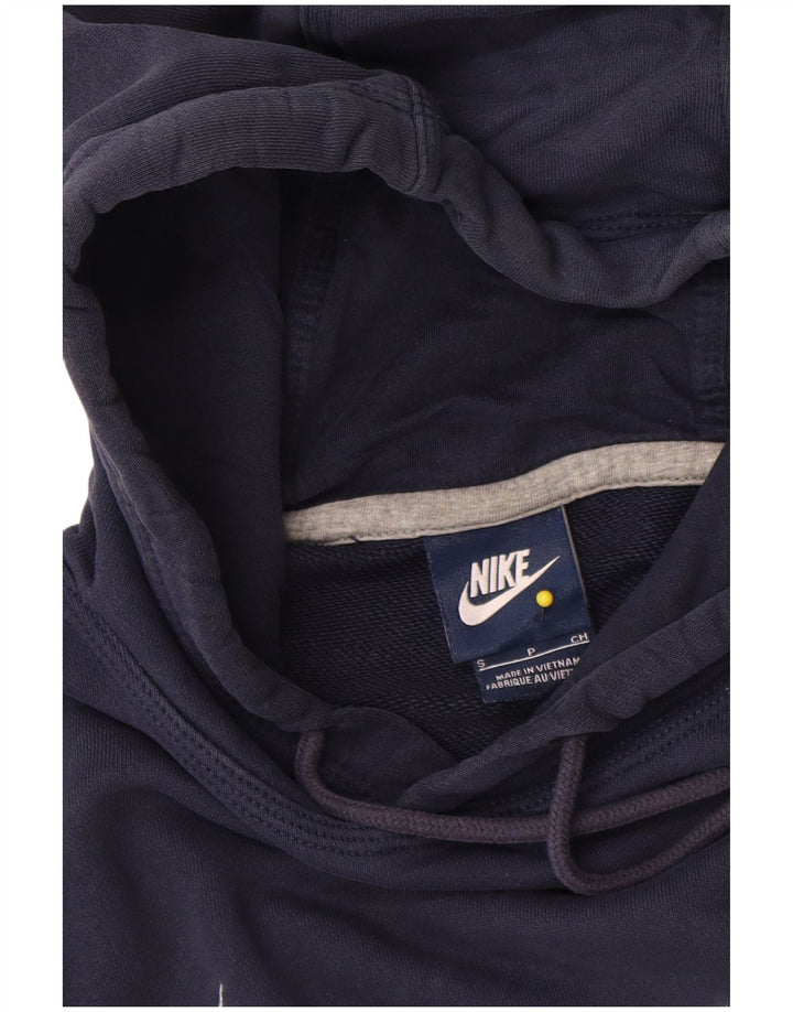 Nike Mens Graphic Hoodie Jumper Small Navy Blue Cotton