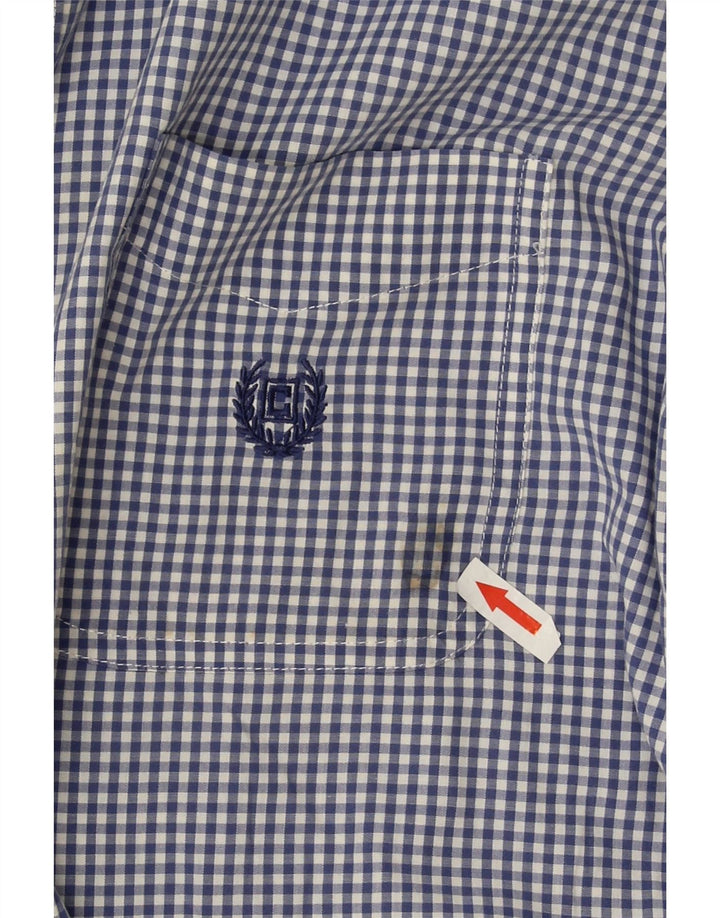Chaps Mens Shirt 2XL Blue Check Cotton