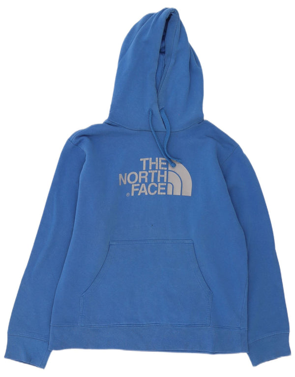 The North Face Mens Graphic Hoodie Jumper Medium Blue Cotton