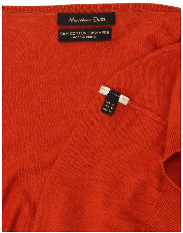 Massimo Dutti Womens Asymmetric Open Cardigan Sweater UK 14 Medium Orange
