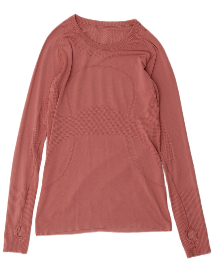 Lululemon Womens Top Long Sleeve UK 12 Medium Pink