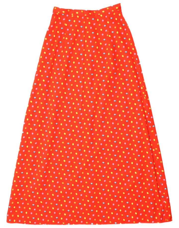VINTAGE Womens Maxi Skirt W26 Small  Red Spotted