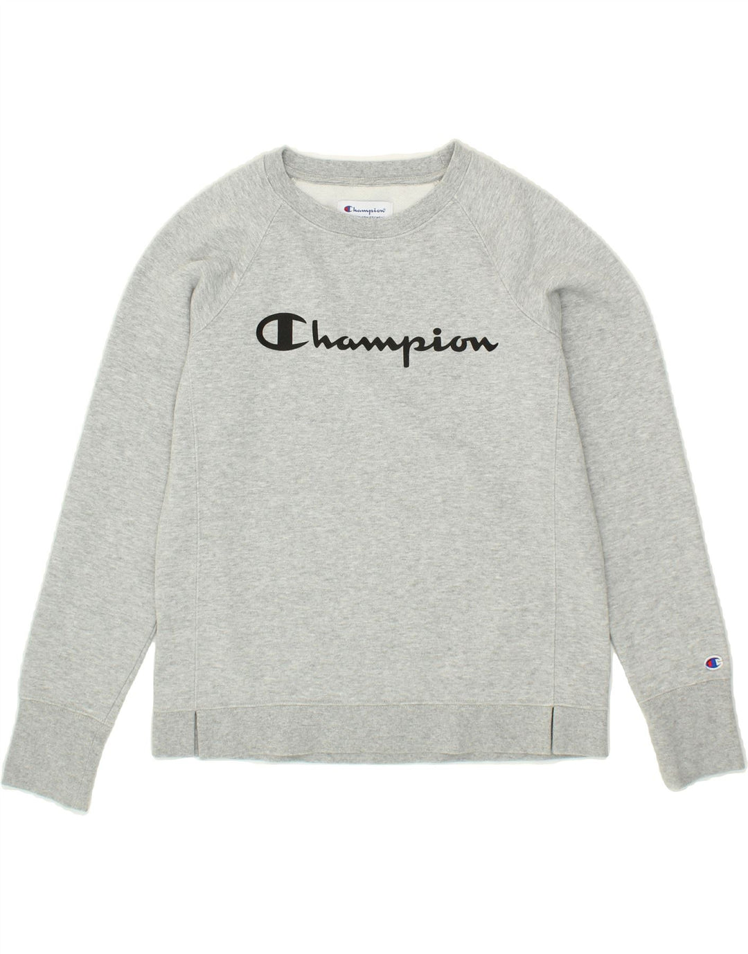 CHAMPION Womens Graphic Sweatshirt Jumper UK 10 Small Grey Cotton Vintage Champion and Second-Hand Champion from Messina Hembry 