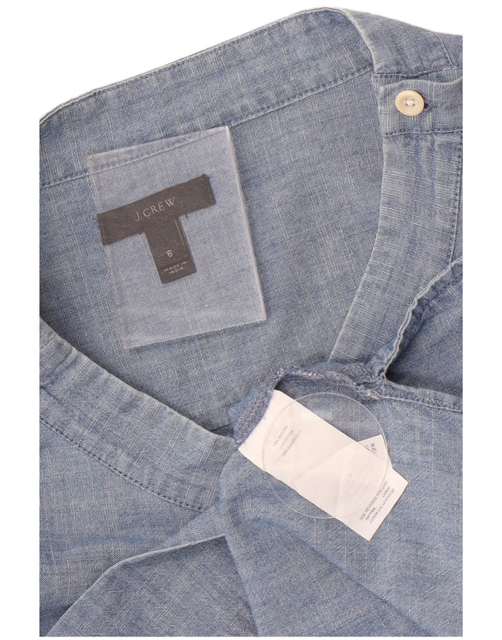 J. Crew Womens Long Sleeve Blouse Top US 6 Medium Blue Cotton