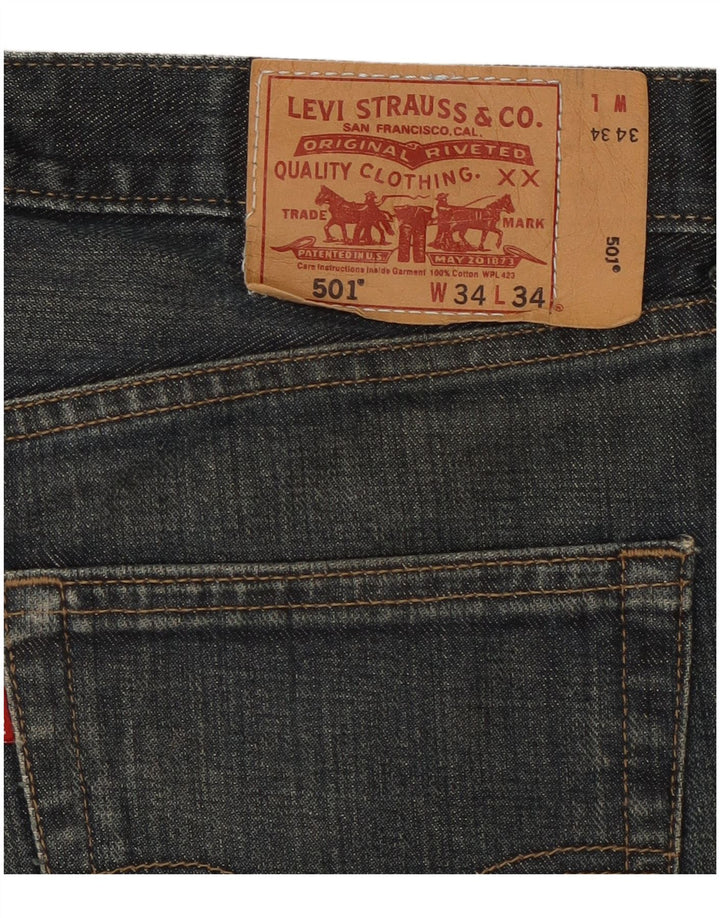 LEVI'S Mens 501 Denim Shorts W34 Large Blue Cotton