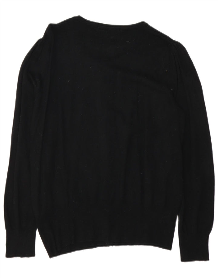 Marks & Spencer Womens Cardigan Sweater UK 12 Medium Black Viscose