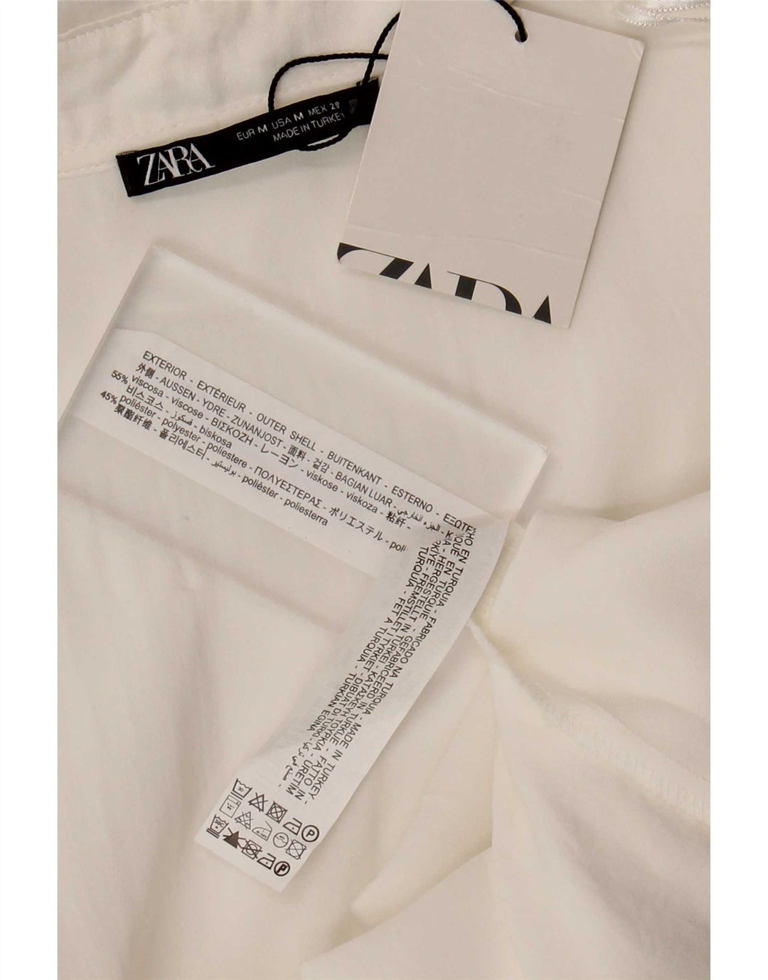 Zara Womens Long Sleeve Wrap Dress UK 12 Medium White Viscose