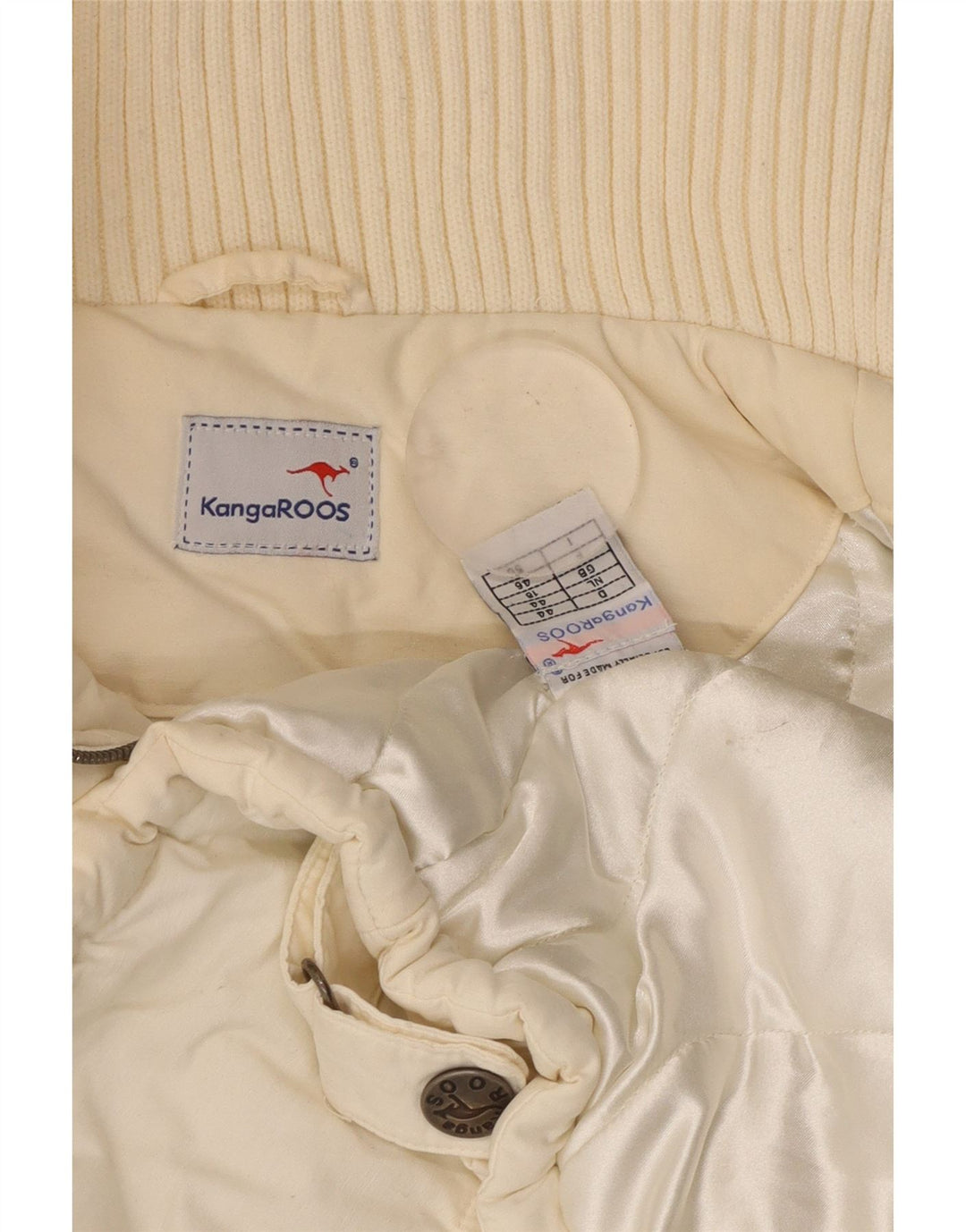 KANGAROOS Womens Padded Jacket UK 18 XL  White Cotton