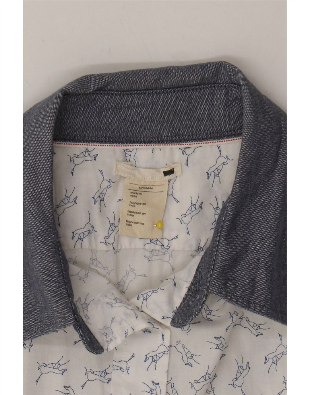 LEVI'S Womens Shirt Medium White Animal Print Cotton Vintage Levi's and Second-Hand Levi's from Messina Hembry 