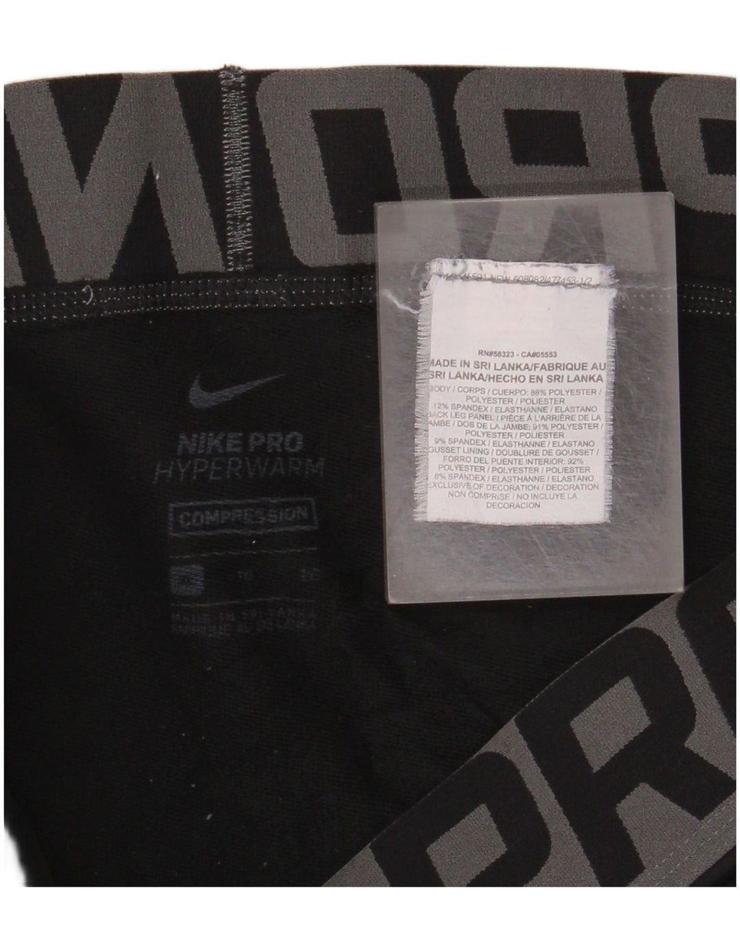 NIKE Mens Compression Graphic Leggings XL Black Polyester