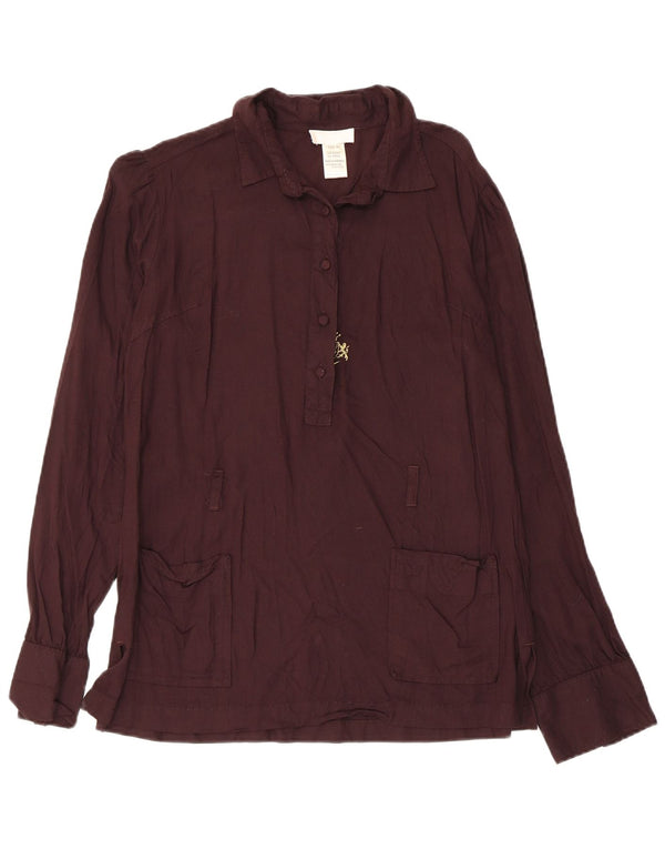 Diesel Womens Pullover Shirt Blouse UK 18 XL Brown Floral Rayon