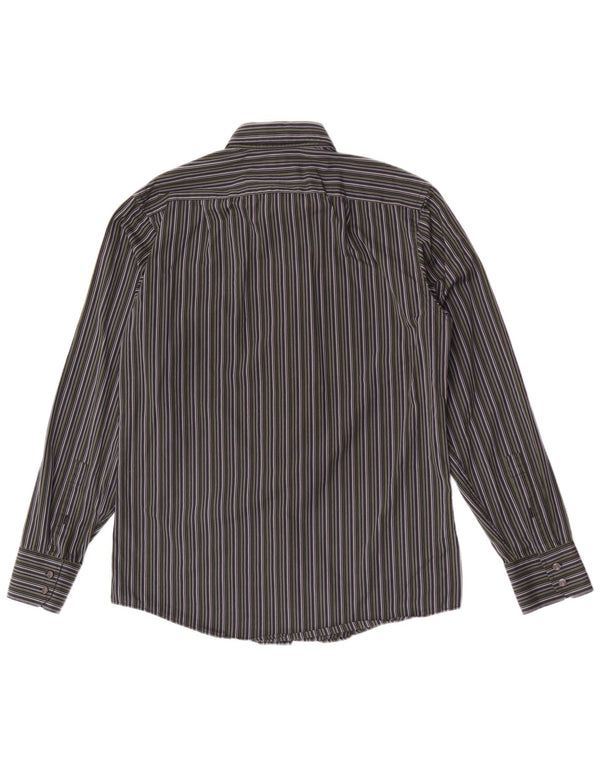 Ted Baker Mens Shirt Size 39 15 1/2 Medium Grey Pinstripe Cotton