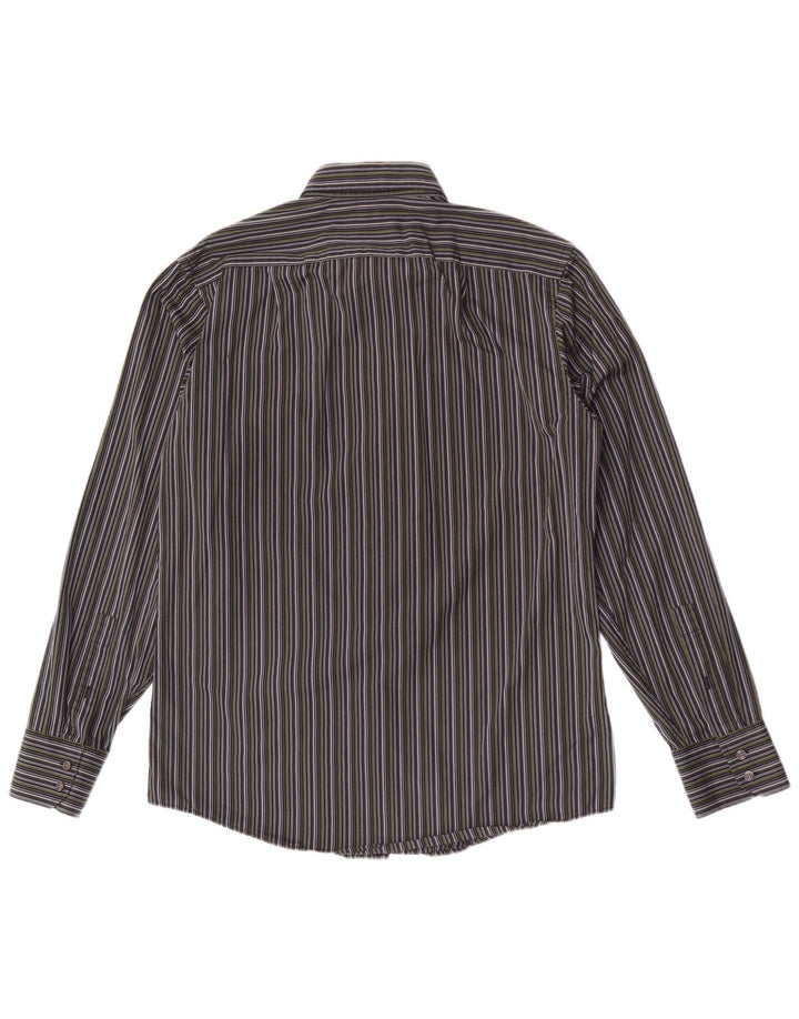 Ted Baker Mens Shirt Size 39 15 1/2 Medium Grey Pinstripe Cotton