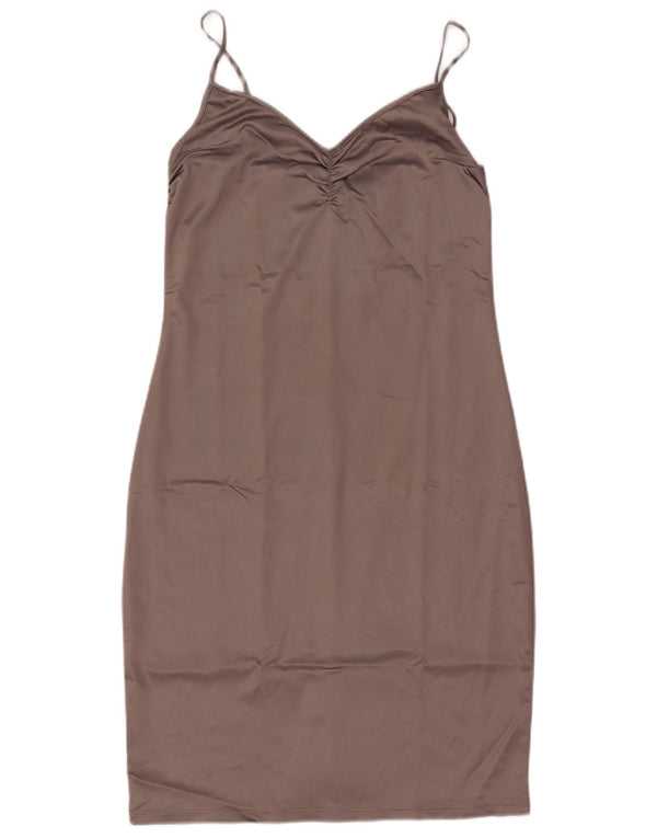 Caractere Womens Slip Dress UK 14 Large Brown Acetate