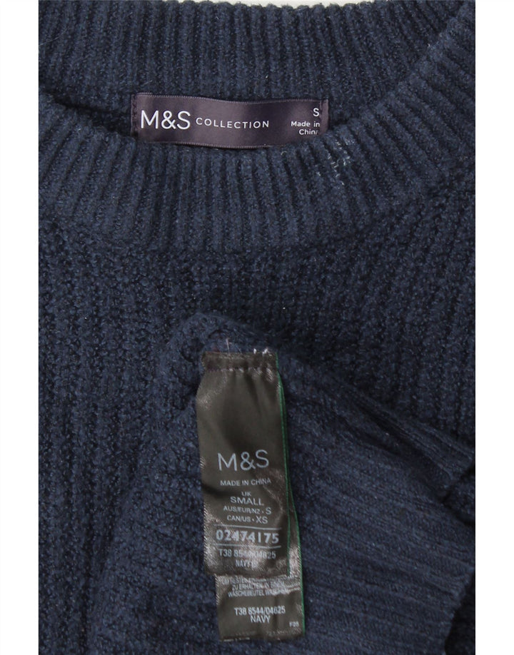 Marks & Spencer Womens Crop Oversized Vest Tank Top UK 10 Small Navy Blue