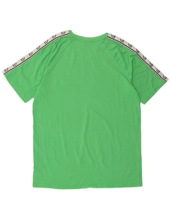 ELLESSE Mens Graphic T-Shirt Top XL Green Colourblock Cotton