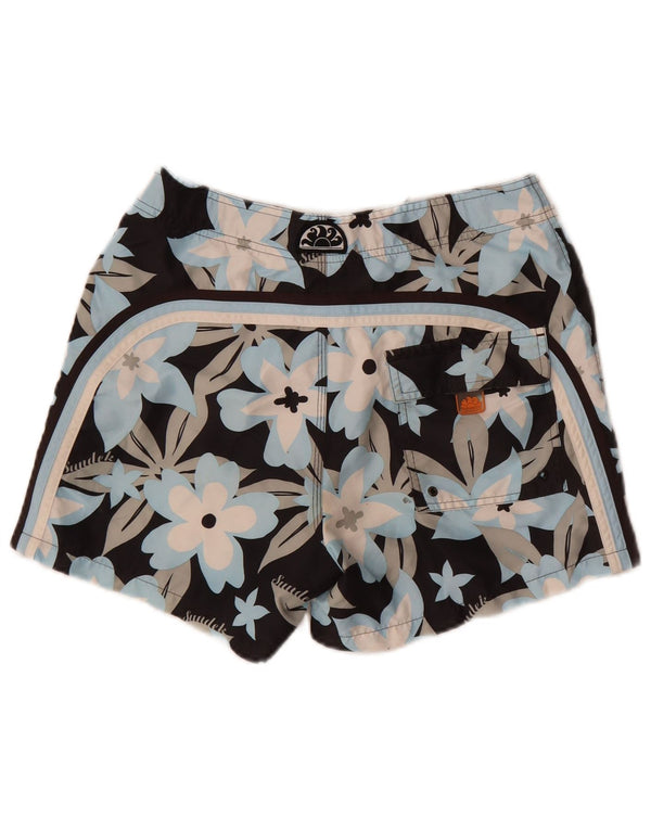 Sundek Womens Swimming Shorts UK 10 Small  Black Floral