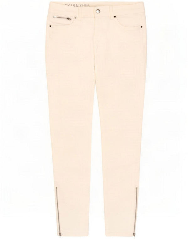 Marks & Spencer Womens Skinny Jeans UK 12 Medium W28 L27 Off White Cotton