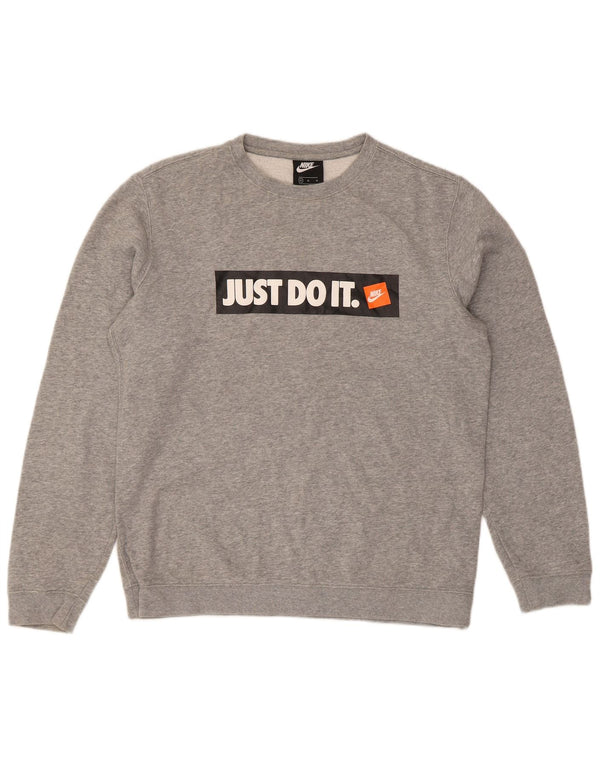 Nike Mens Graphic Regular Fit Sweatshirt Jumper Medium Grey Cotton