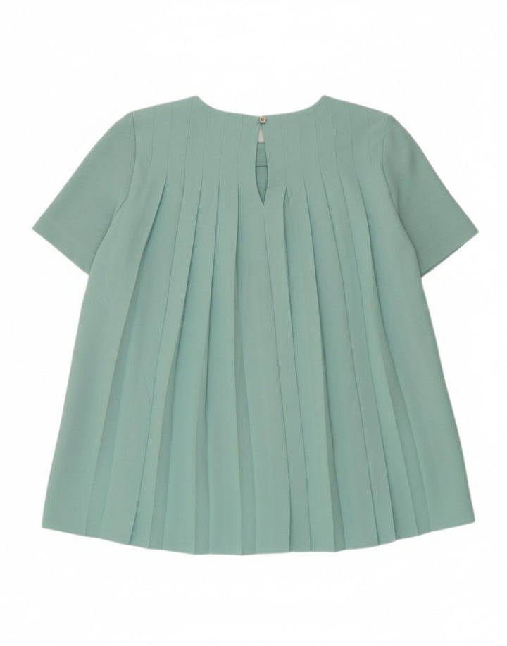 TED BAKER Womens Oversized Blouse Top Size 2 Small Turquoise Viscose