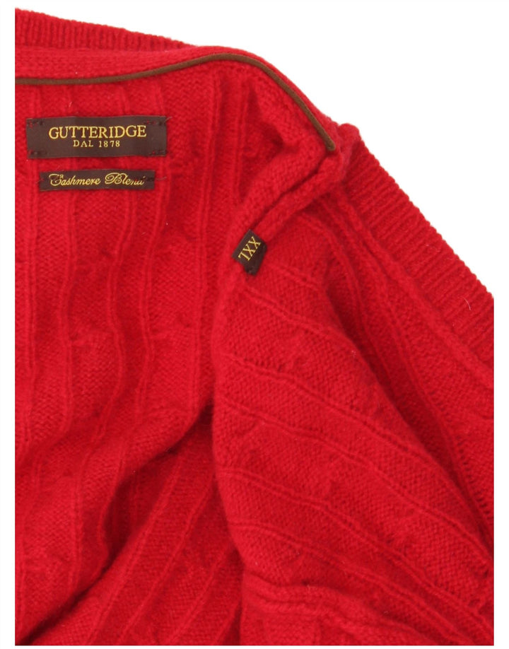 GUTTERIDGE Mens Crew Neck Jumper Sweater 2XL Red