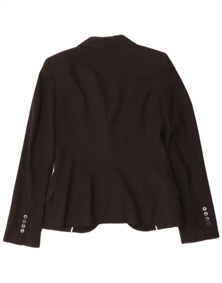 Zara Womens 1 Button Blazer Jacket EU 38 Small Black Polyester