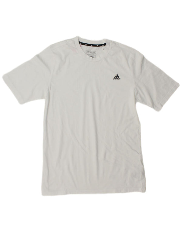Adidas Boys T-Shirt Top 15-16 Years White Cotton
