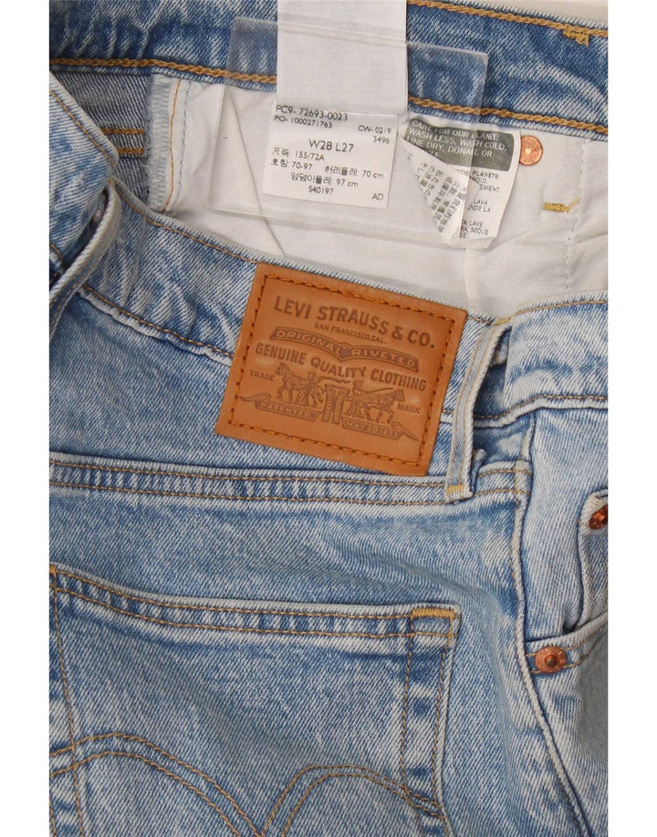Levi's Womens Ribcage Straight Jeans W28 L27 Blue Cotton