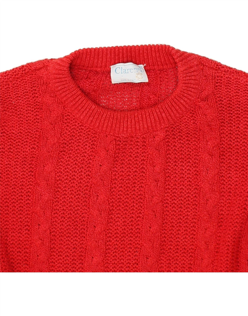 VINTAGE Womens Crew Neck Jumper Sweater UK 16 Large Red Cotton Vintage Vintage and Second-Hand Vintage from Messina Hembry 