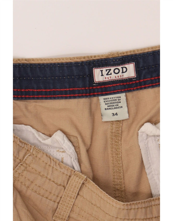 IZOD Mens Cargo Shorts W34 Large Beige Cotton Vintage Izod and Second-Hand Izod from Messina Hembry 