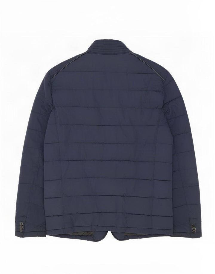 Zara Mens Padded Jacket UK 38 Medium Navy Blue Polyester