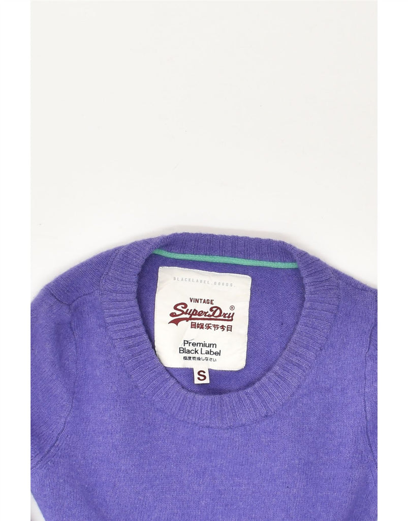 SUPERDRY Womens Boat Neck Jumper Sweater UK 10 Small Purple Lambswool | Vintage Superdry | Thrift | Second-Hand Superdry | Used Clothing | Messina Hembry 