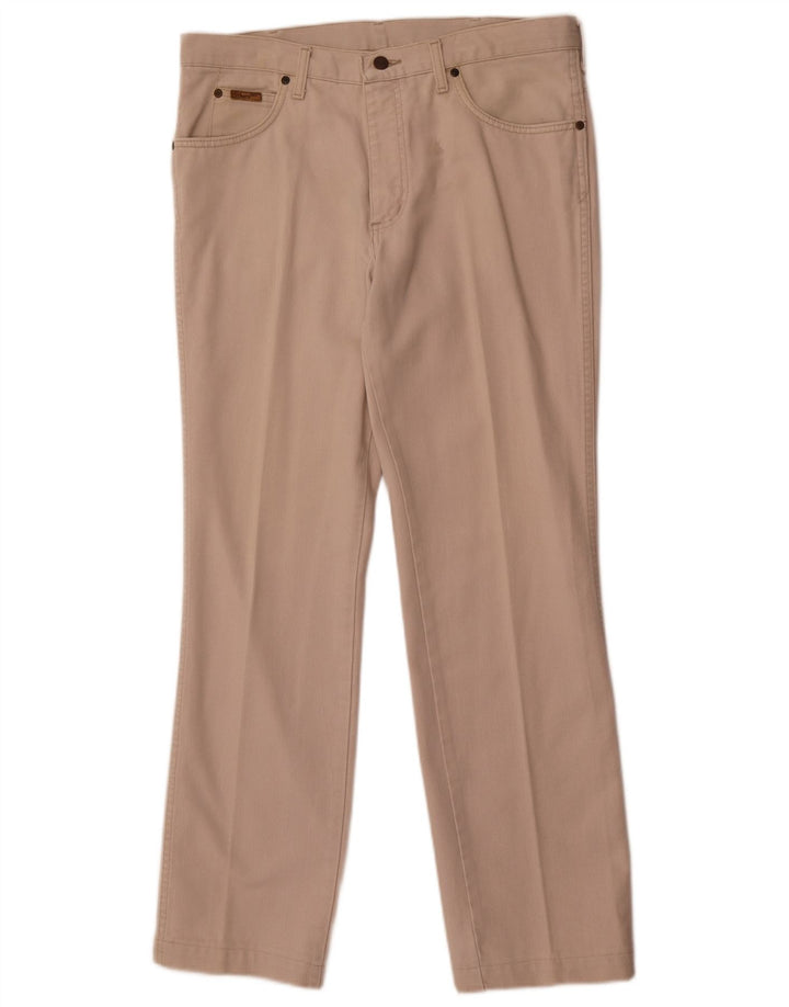 Wrangler Mens Straight Casual Trousers W32 L32 Beige