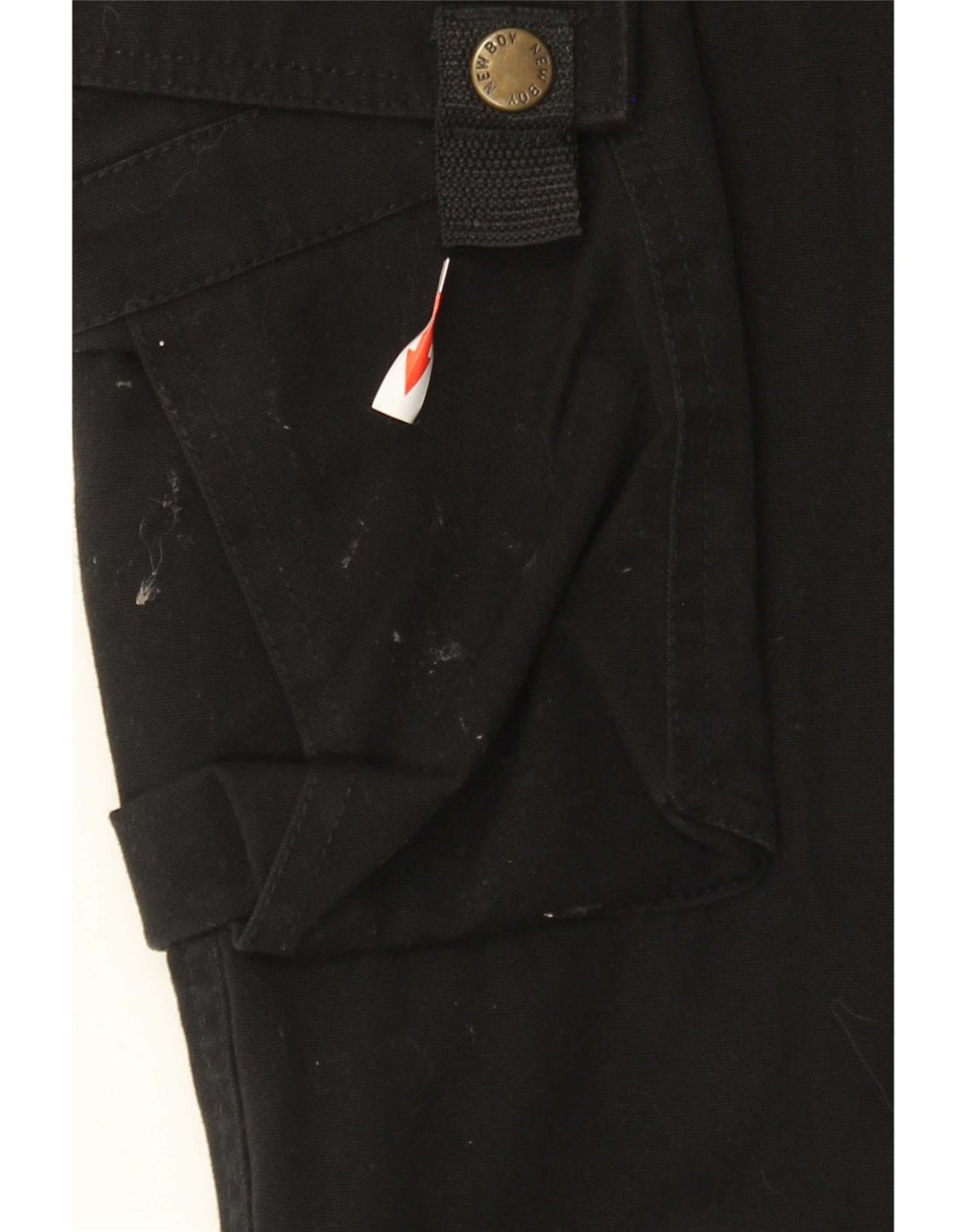 Vintage Mens Straight Cargo Trousers W33 L33 Black