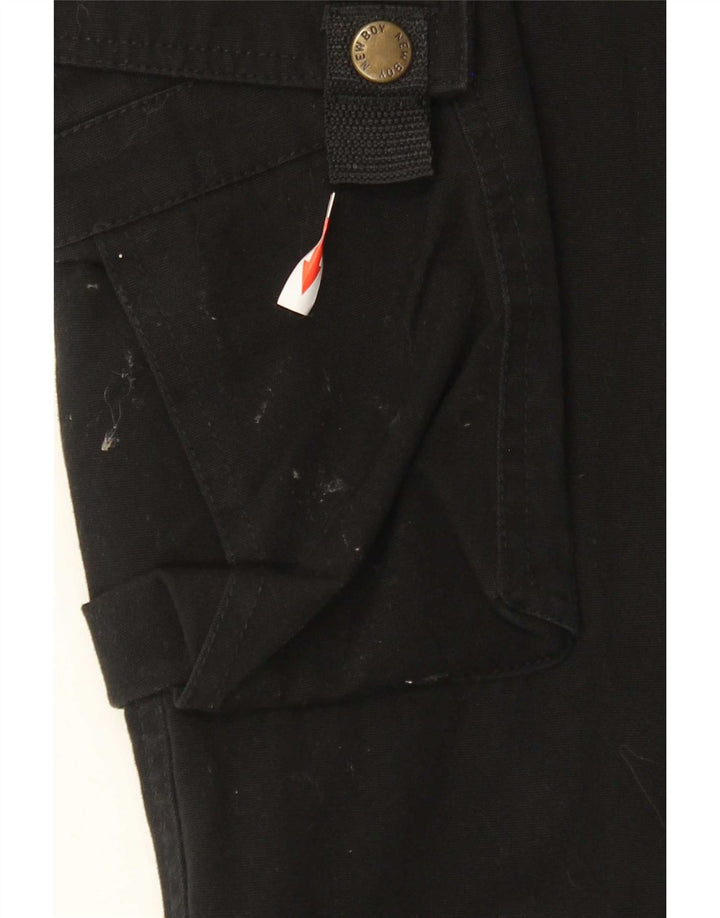 Vintage Mens Straight Cargo Trousers W33 L33 Black