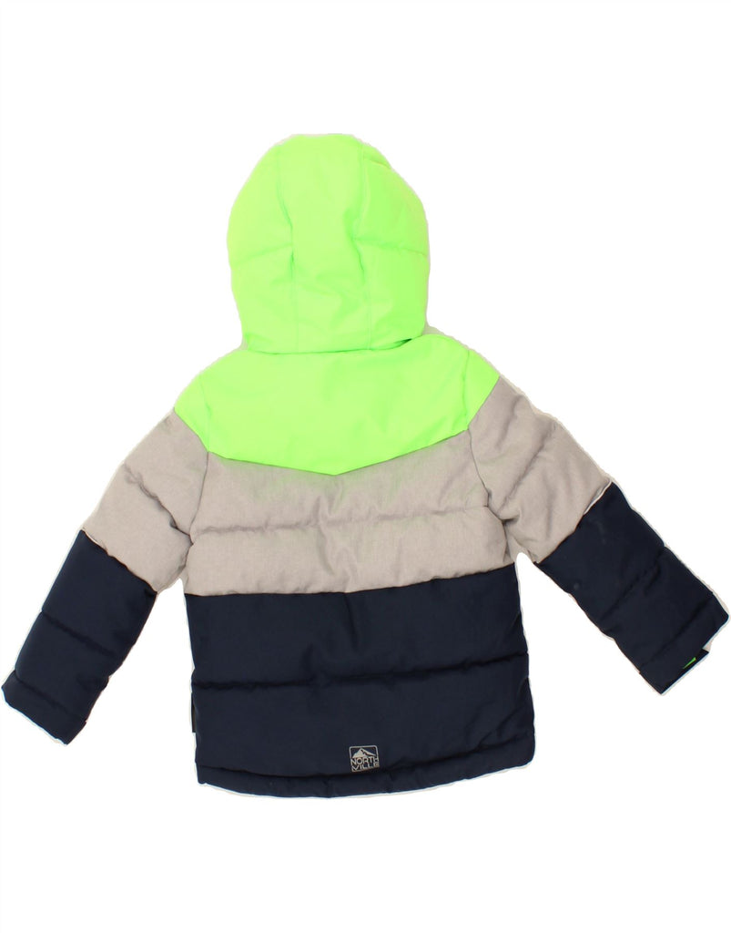 C&A Boys Hooded Padded Jacket 3-4 Years Navy Blue Colourblock Polyester | Vintage C&A | Thrift | Second-Hand C&A | Used Clothing | Messina Hembry 