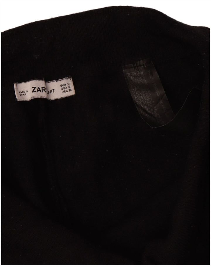 Zara Womens Tracksuit Trousers Joggers UK 14 Medium Black Viscose
