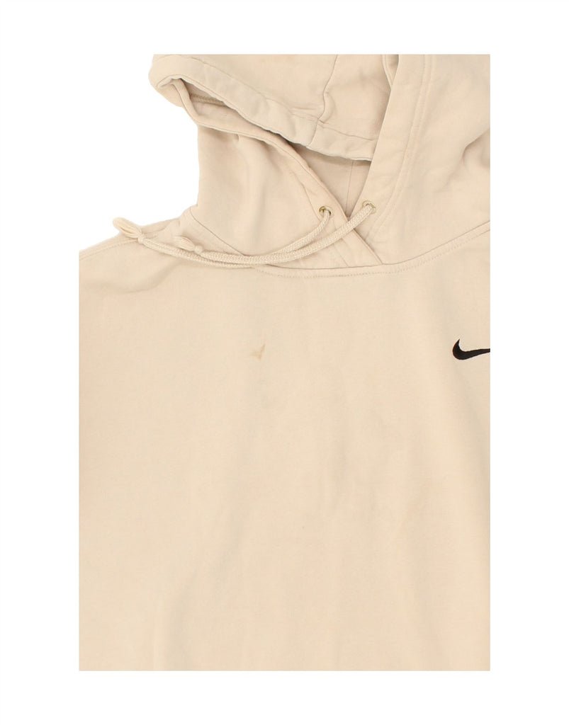 NIKE Womens Oversized Hoodie Jumper UK 14 Medium Beige Cotton | Vintage Nike | Thrift | Second-Hand Nike | Used Clothing | Messina Hembry 