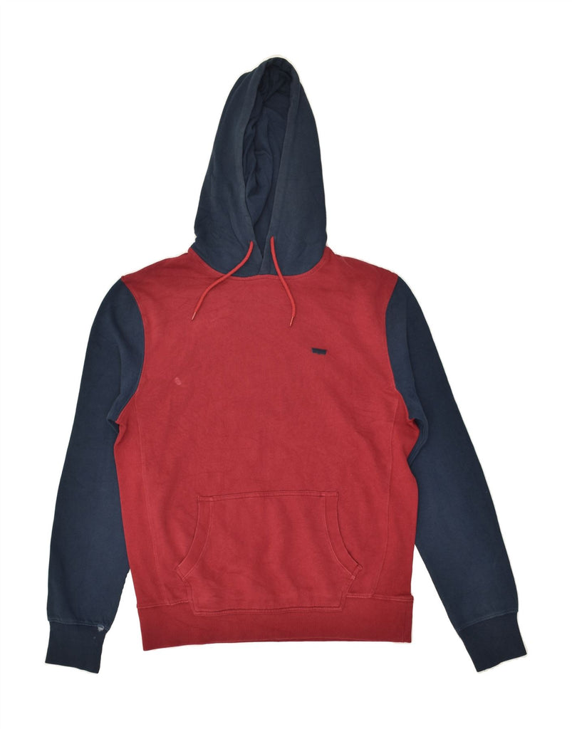 LEVI'S Mens Standard Fit Hoodie Jumper Medium Red Colourblock Cotton | Vintage Levi's | Thrift | Second-Hand Levi's | Used Clothing | Messina Hembry 