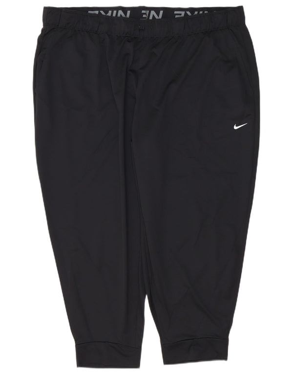 Nike Womens Dri Fit Capri Tracksuit Trousers Joggers UK 20 2XL Black