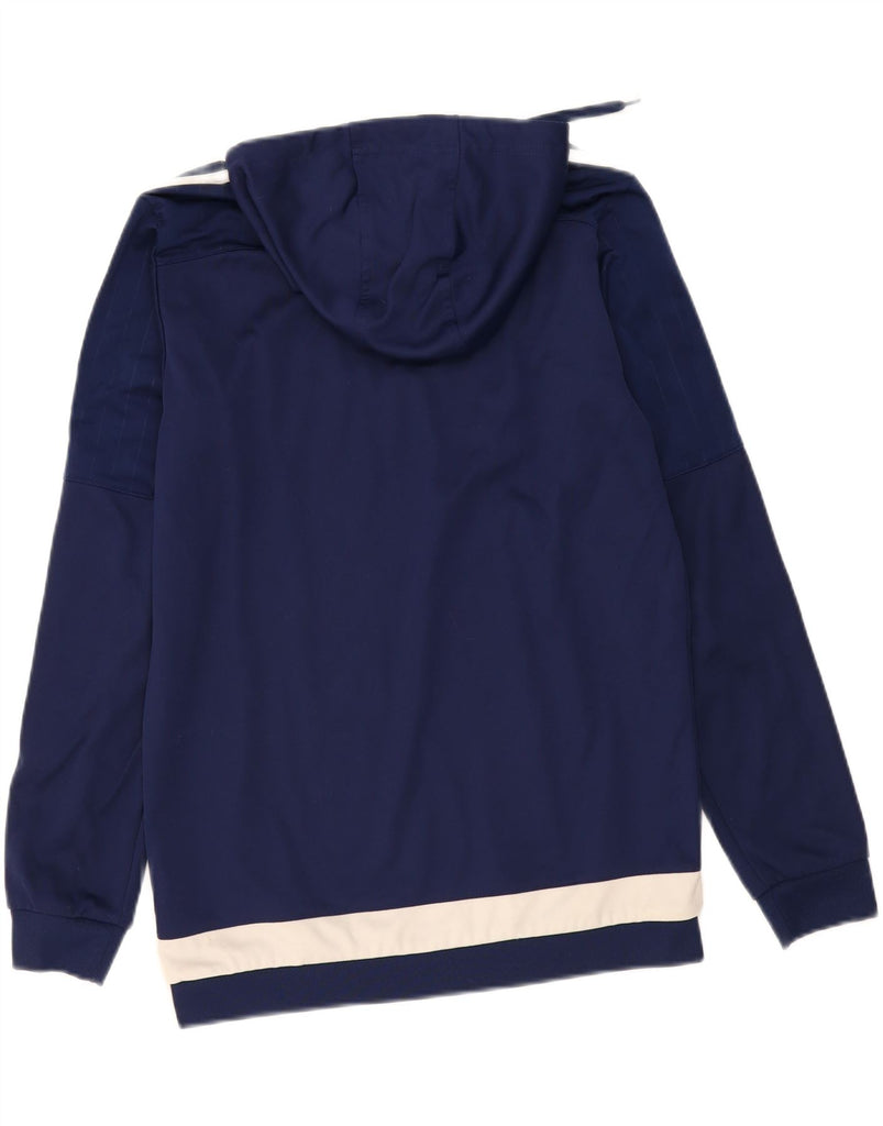 ADIDAS Mens Hoodie Jumper Medium Navy Blue Colourblock Polyester Vintage Adidas and Second-Hand Adidas from Messina Hembry 