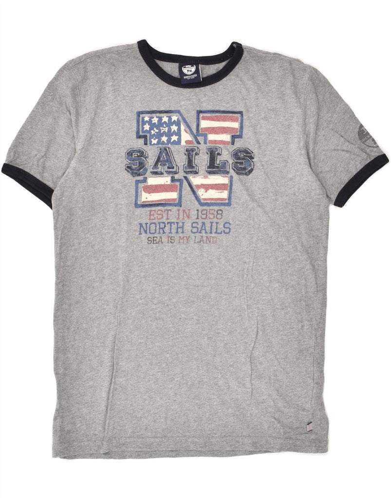 NORTH SAILS Boys Graphic T-Shirt Top 13-14 Years Grey Cotton | Vintage North Sails | Thrift | Second-Hand North Sails | Used Clothing | Messina Hembry 