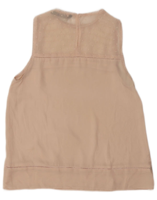ZARA Womens Oversized See Through Sleeveless Blouse Top UK 6 XS Beige